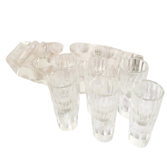 Vodka Liquor Service Set Shot Glasses Holder 6 Vodka Shots Glasses gift - Picture 5 of 5